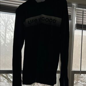 Life Is Good Charcoal Long Sleeve Tee